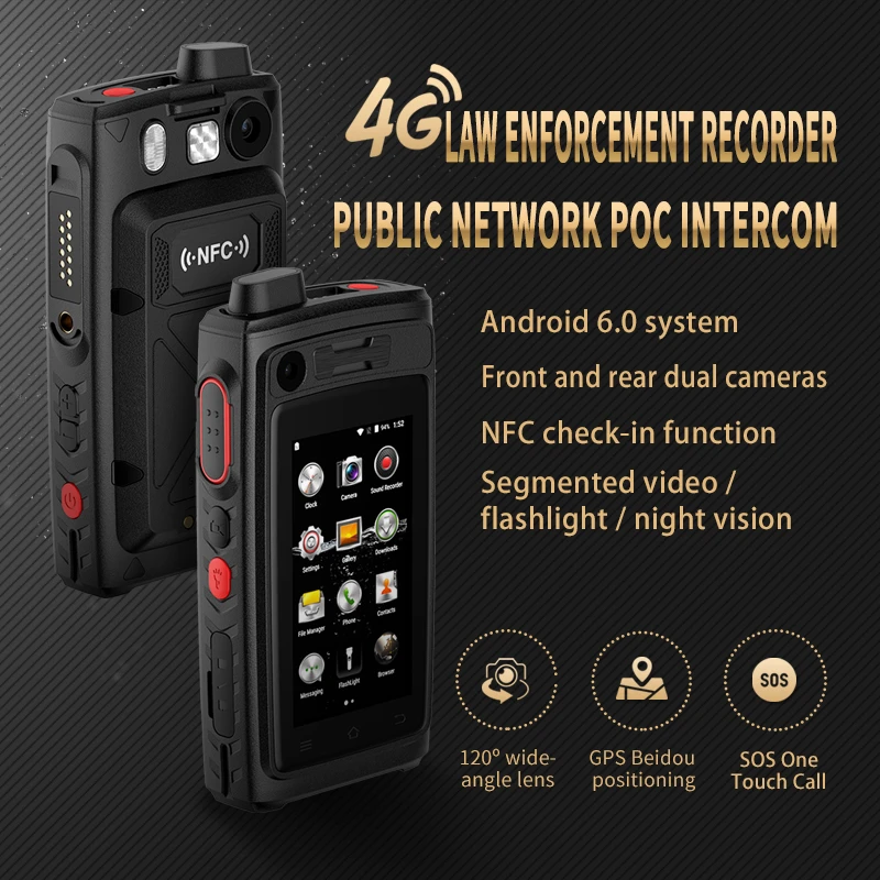 Anysecu A19s רשת טלפון נייד גבוהה עם תפוקת החשמל של מכשיר קשר IP68, עמיד למים ראיית לילה אינפרא אדום LED 4G דיבור / שידור זלו