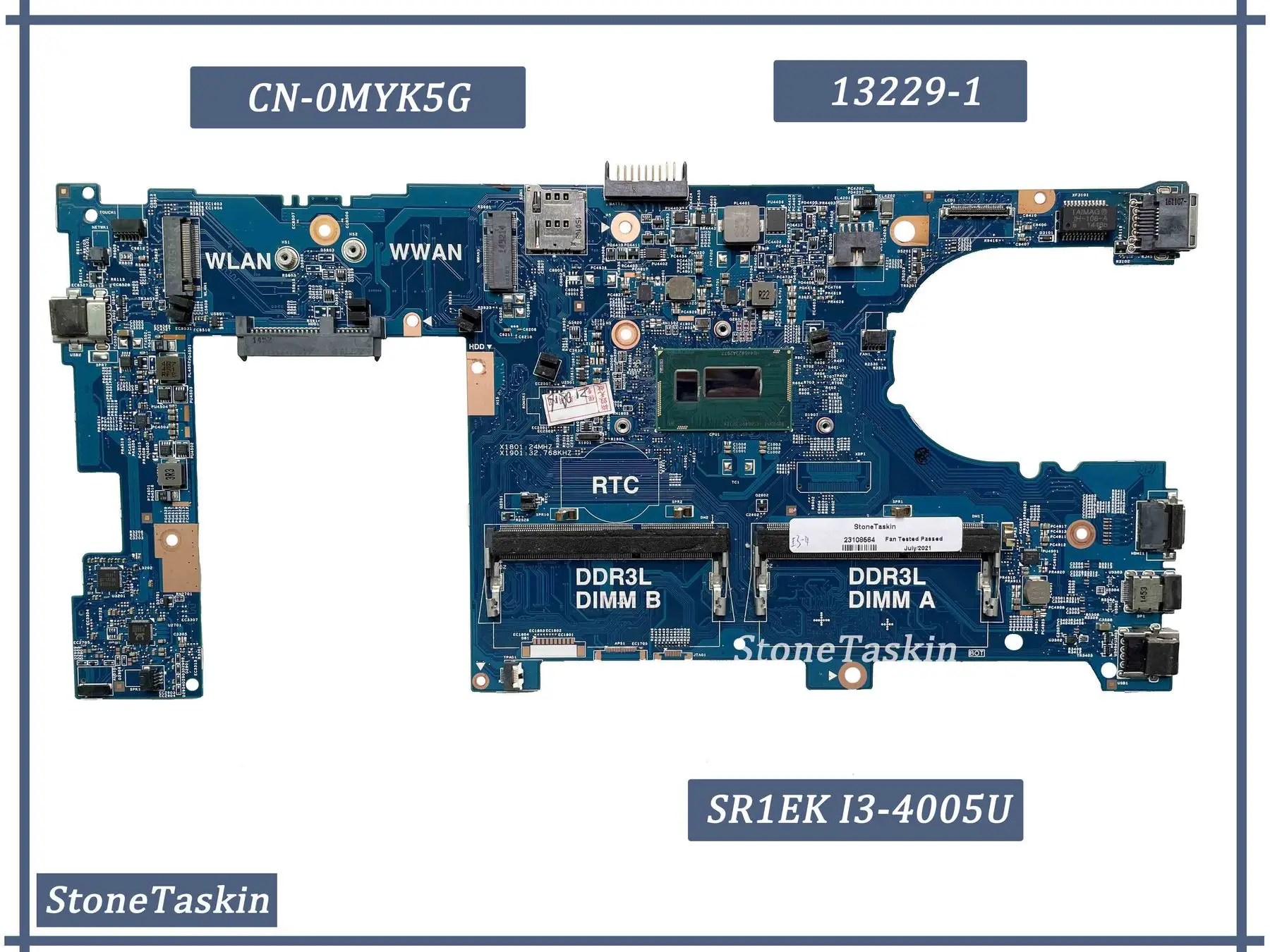 התמורה הטובה ביותר FRU CN-0MYK5G עבור Dell Latitude זה 3340 מחשב נייד לוח אם 13229-1 SR1EK I3-4005U DDR3L RAM 100% מבחן