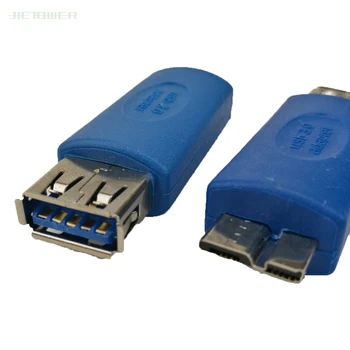 300pcs/רבה תקן USB3.0 USB 3.0 סוג נקבה למיקרו B Male A כדי מיקרו מתאם ממיר מחבר כחול Note3 OTG