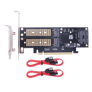 M. 2 Nvme NGFF SSD כדי PCIE 3.0 X16 מתאם מפתח M B מפתח MSATA PCI הרחבה SATA 3 ב-1 ממיר Riser