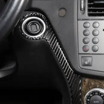 סיבי פחמן עיצוב פנים מדבקות 3Pcs המכונית שליטה מרכזית מסגרת מדבקות לקצץ אוטומטי עבור מרצדס-בנץ C-class W204 חדש
